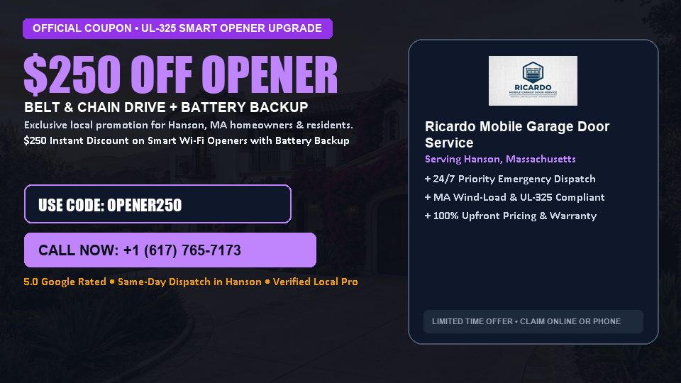 Ricardo Mobile Garage Door Service $250 OFF Premium LiftMaster Opener Installation